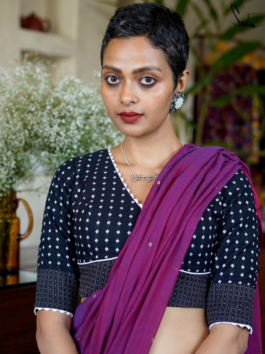 Buy Suta Printed Daily Wear Pure Cotton Purple Sarees Online @ Best Price  In India | Flipkart.com